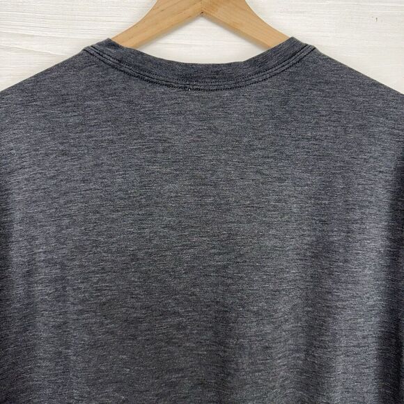 Lululemon Men Size L Short Sleeve T-Shirt Wave Print Gray Black Athletic Stretch - Picture 6 of 11